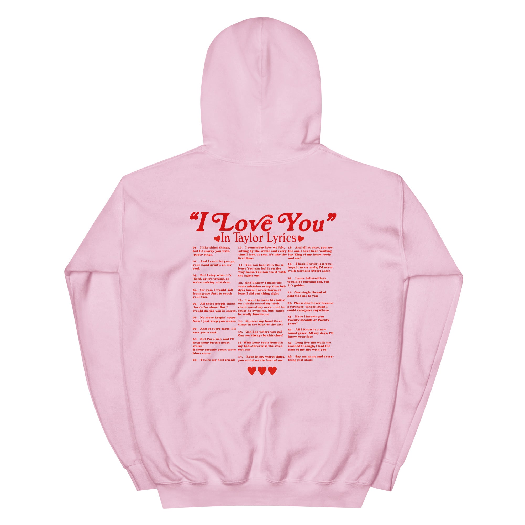 I Love You In Taylor Lyrics Hoodie